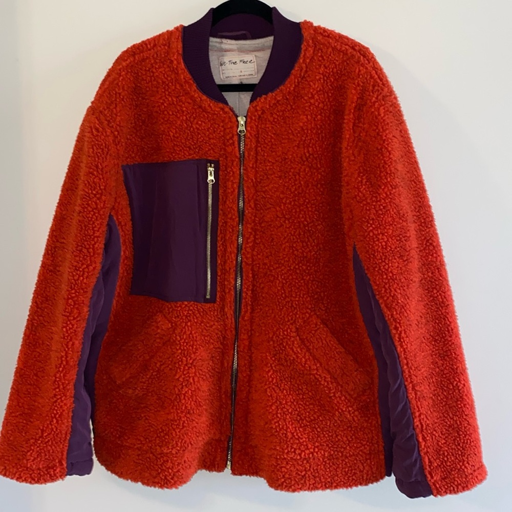 FREE PEOPLE WE THE FREE FAUX FUR AND SHERPA JACKET SIZE L